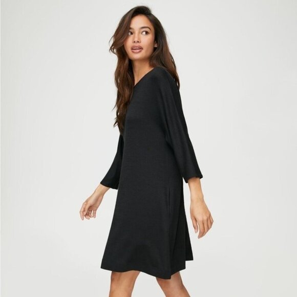 Aritzia Wilfred Free Cober T-shirt Dress Relaxed Jersey Long sleeve black XS - Picture 11 of 13